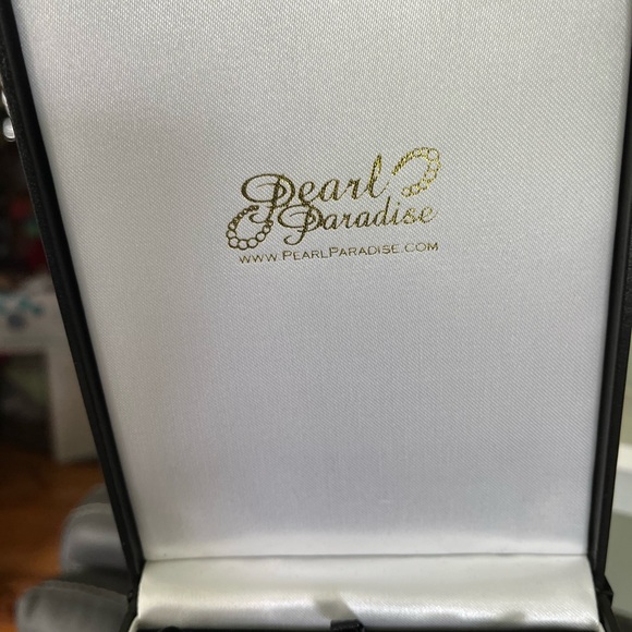 14K White Gold Tahitian Pearl Pendant Necklace w/Diamond Chip - Picture 4 of 5